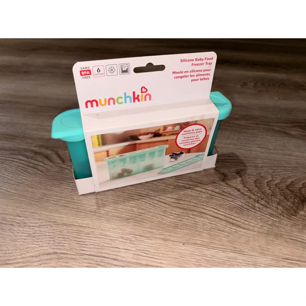 Munchkin Silicone Baby Food‎ Freezer Tray Teal 6 Portions BPA Free New